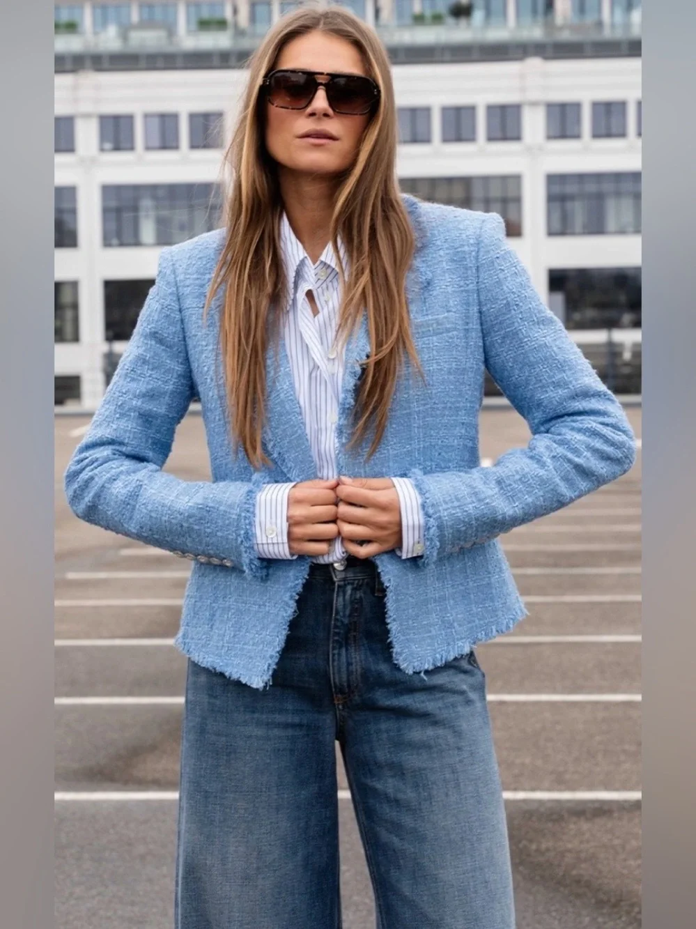 Veronica Beard Hosanna Tweed Dickey Jacket